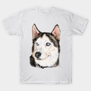 Serious Furry Husky Dog T-Shirt
